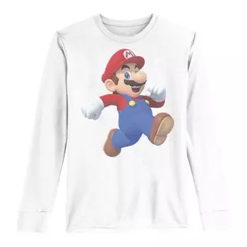 Футболка с длинными рукавами и рисунком Nintendo Super Mario Portrait для мальчиков 8–20 лет Licensed Character