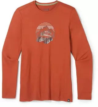 Футболка с длинными рукавами и рисунком Snowcat Trek — мужская Smartwool, красный