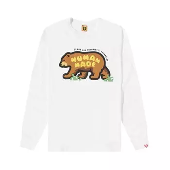 Футболка с длинными рукавами и рисунком, созданная человеком, Розовая