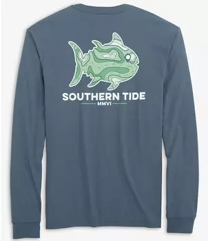 Футболка с длинными рукавами и топографическим узором Southern Tide, синий