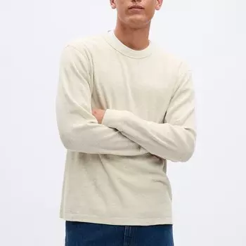 Футболка с длинными рукавами и вафельным переплетением Gap, белый