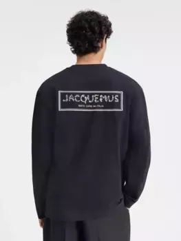 Футболка с длинными рукавами и вышитым логотипом Fisherman Mer manches longues Jacquemus, темно-синий