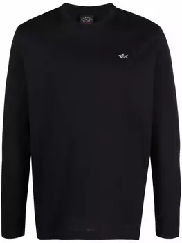 Футболка с длинными рукавами и вышитым логотипом Paul & Shark, черный