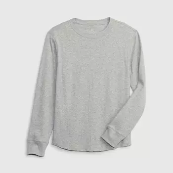 Футболка с длинными рукавами из хлопка Gap, серый