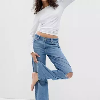 Футболка с длинными рукавами из хлопка и модала Gap, белый