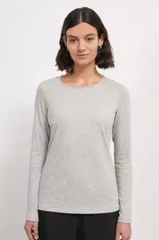 Футболка с длинными рукавами из хлопка супима Jigsaw, серый
