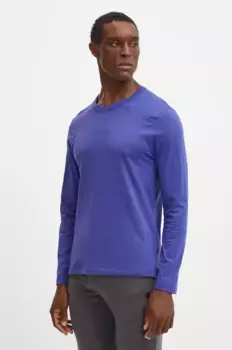 Футболка с длинными рукавами из хлопка United Colors of Benetton, фиолетовый