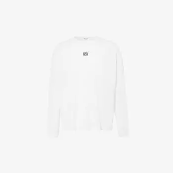 Футболка с длинными рукавами из хлопкового джерси с вышивкой anagram Loewe, белый