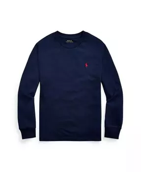 Футболка с длинными рукавами из хлопкового джерси Big Boys Polo Ralph Lauren, черный