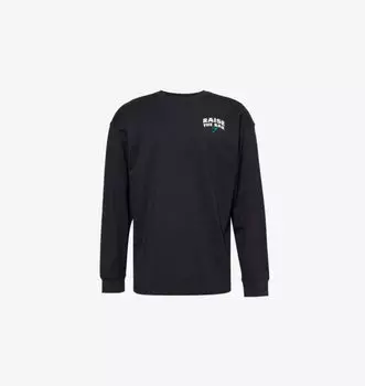 Футболка с длинными рукавами из хлопкового джерси «Подними планку» Gymshark, черный