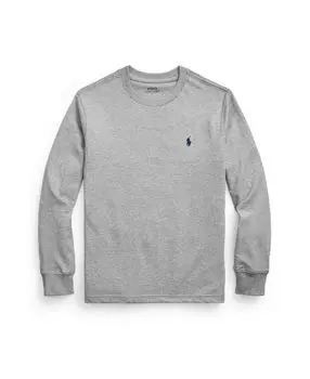Лонгслив с длинными рукавами из хлопкового джерси Big Boys Polo Ralph Lauren, серый