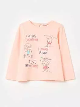 Футболка с длинными рукавами из органического хлопка Fagottino, цвет light pink