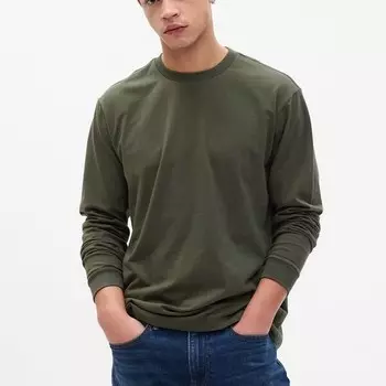 Футболка с длинными рукавами из органического хлопка. Gap, зеленый