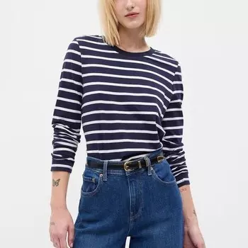 Футболка с длинными рукавами из органического хлопка. Gap, синий
