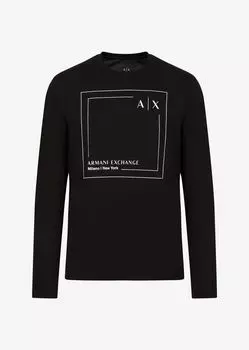 Футболка с длинными рукавами из органического хлопка Armani Exchange, черный