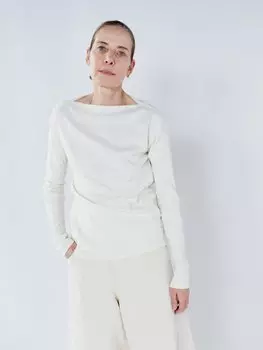 Футболка с длинными рукавами из органического хлопка с целующимися краями Raey, бежевый