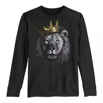 Футболка с длинными рукавами King Lion и Crown Street Art для мальчиков 8–20 лет Licensed Character
