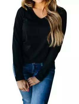 Футболка с длинными рукавами Lulu черного цвета AMPERSAND AVE