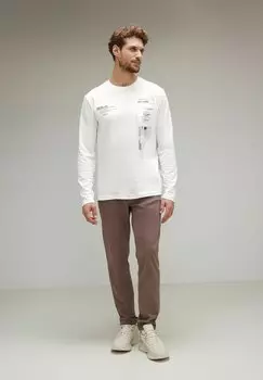 Футболка с длинными рукавами Mit Brustprint Street One MEN, цвет wei