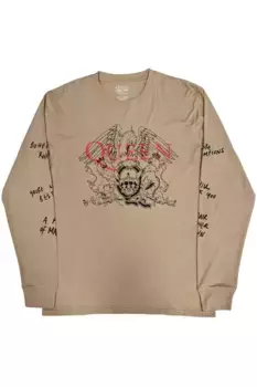 Футболка с длинными рукавами, написанная от руки Queen, коричневый