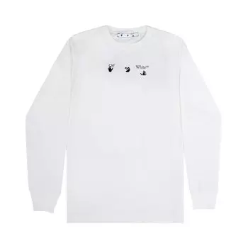 Футболка с длинными рукавами Off-White Marker, цвет Белый/Синий