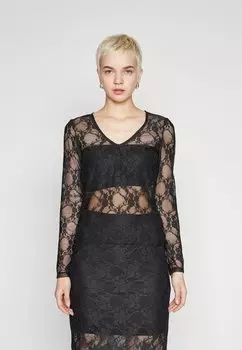 Футболка с длинными рукавами Pcnacy V-Neck Top Pieces, черный