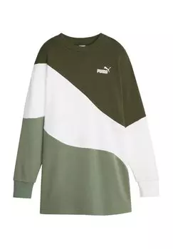 Футболка с длинными рукавами POWER CAT CREW Puma, gruenweiss