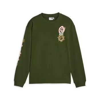 Футболка с длинными рукавами PUMA Big Kids' Downtown Graphic, цвет myrtle