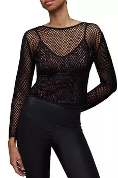 Футболка с длинными рукавами Розали AllSaints, черный