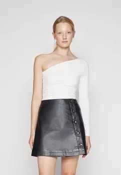 Футболка с длинными рукавами Ruched Top Abercrombie & Fitch, цвет cloud dancer