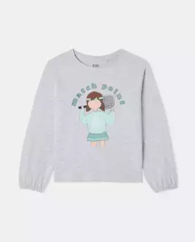 Футболка с длинными рукавами с позиционными куклами для девочек Kids El Corte Ingls, черный