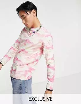 Футболка с длинными рукавами с принтом тай-дай ASOS Made In Kenya