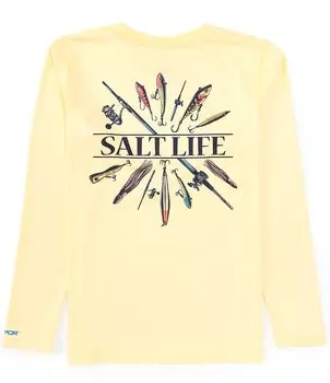 Футболка с длинными рукавами Salt Life для больших мальчиков 8–20 лет Lure Me, желтый