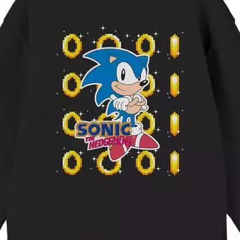 Футболка с длинными рукавами Sonic The Hedgehog Golden Rings для мальчиков 8–20 лет Licensed Character