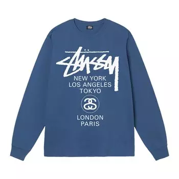 Футболка с длинными рукавами Stussy World Tour, Midnight