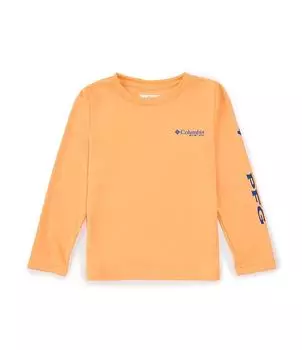 Футболка с длинными рукавами Terminal Tackle для мальчиков Columbia Little Boys 2T-4T, оранжевый