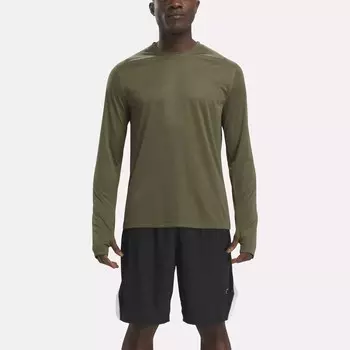 Футболка с длинными рукавами Training Tech Reebok, армейский зеленый