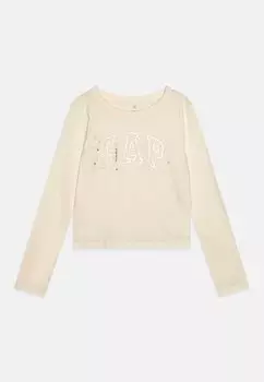 Футболка с длинными рукавами Value Logo Graphic Girls GAP, цвет ivory frost