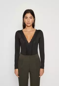 Футболка с длинными рукавами Vijenny V Neck Bodystocking VILA, черный