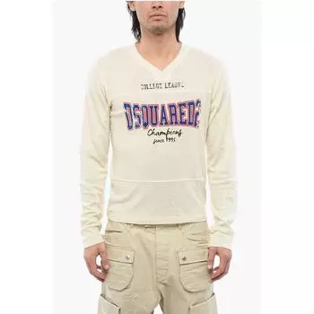 Футболка с длинными рукавами в футбольном стиле Dsquared2, Beige