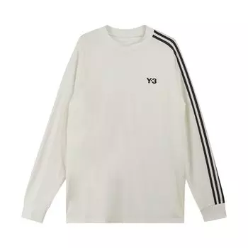 Футболка с длинными рукавами в полоску Y-3 Off White/Black