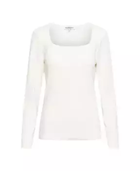 Футболка с длинными рукавами в рубчик кремового цвета &Co Woman, бежевый