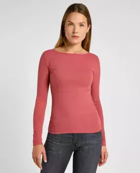 Футболка с длинными рукавами в рубчик Lee, розовый