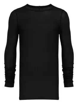 Футболка с длинными рукавами в рубчик от Rick Owens, черный