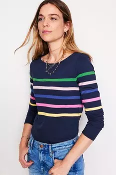 Футболка с длинными рукавами в стиле бретон Элла Boden, синий