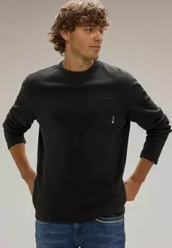 Футболка с длинными рукавами Waffelstruktur Street One MEN, цвет schwarz