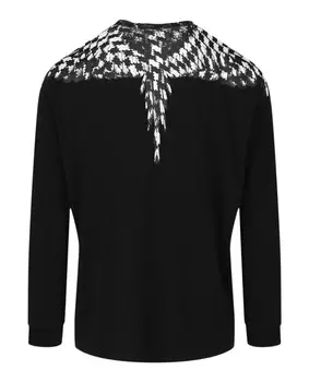 Футболка с длинными рукавами Wings Marcelo Burlon, цвет Black Black