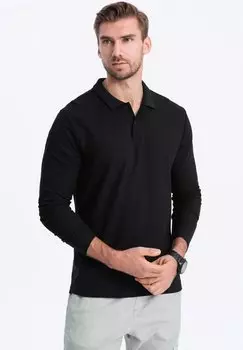 Футболка с длинными рукавами With Polo Collar Ombre, черный