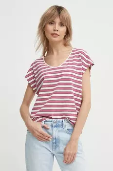 Футболка с добавлением льна KHLOE Pepe Jeans, розовый