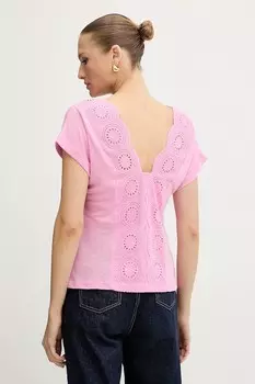 Футболка с добавлением льна Morgan, розовый